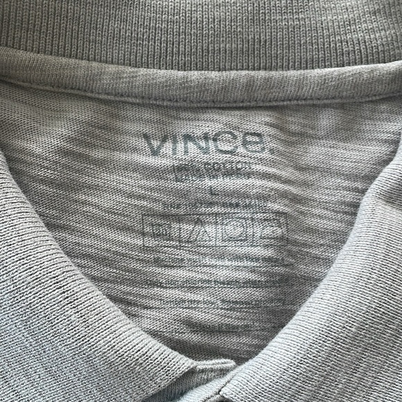 Vince | 3 button polo shirt | light grey | size large - Picture 4 of 7